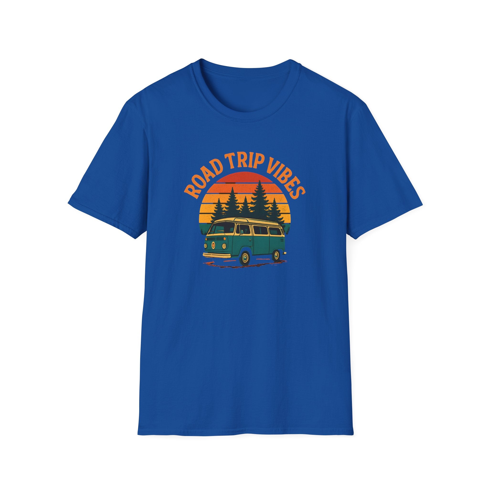 Road Trip Vibes T-Shirt — Retro Van Sunset Graphic