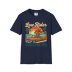 Low Rider Cruise Dog T-Shirt — Retro Palm Sunset Graphic Tee