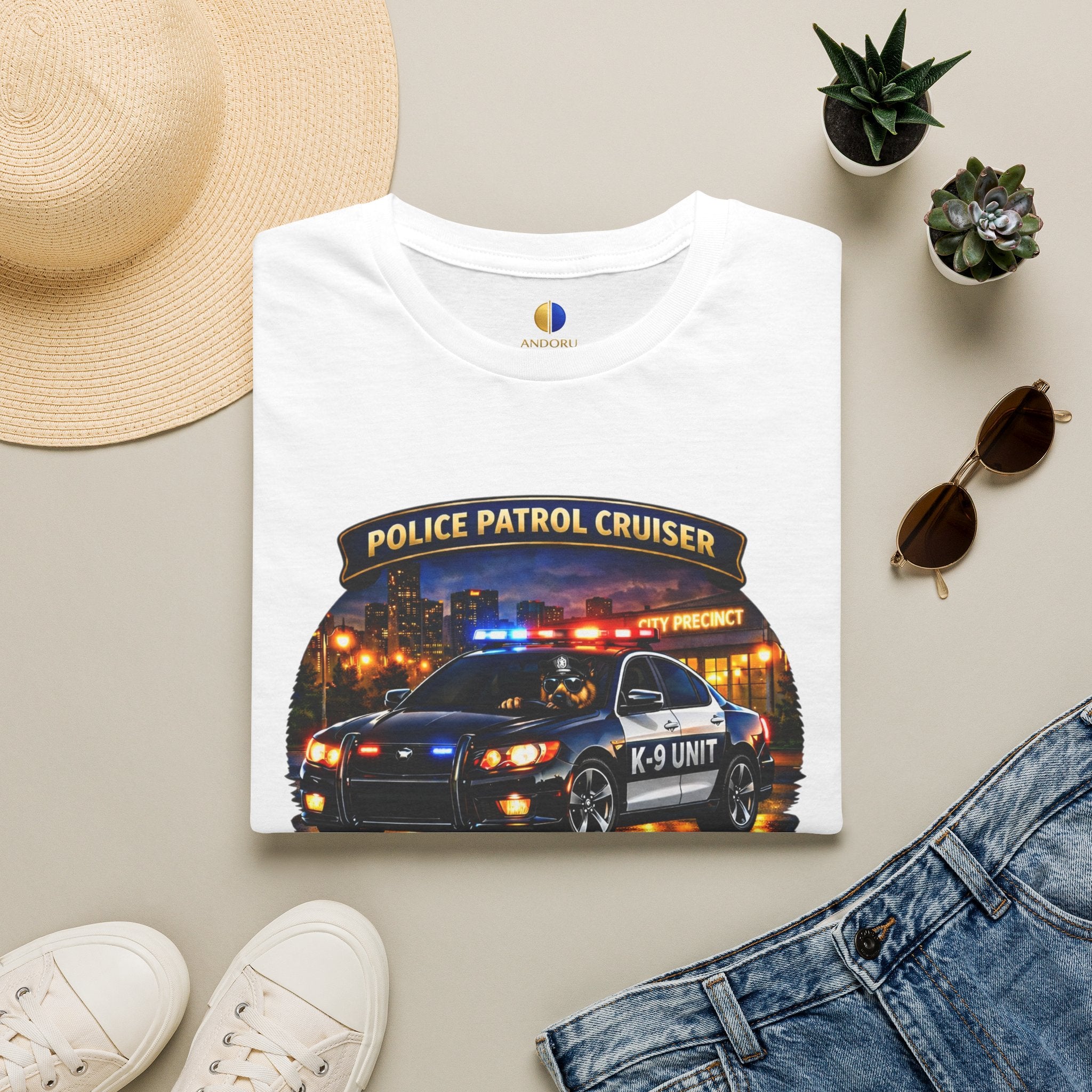 Police Patrol Cruiser K-9 Unit T-Shirt — Thin Blue Line Tribute Tee