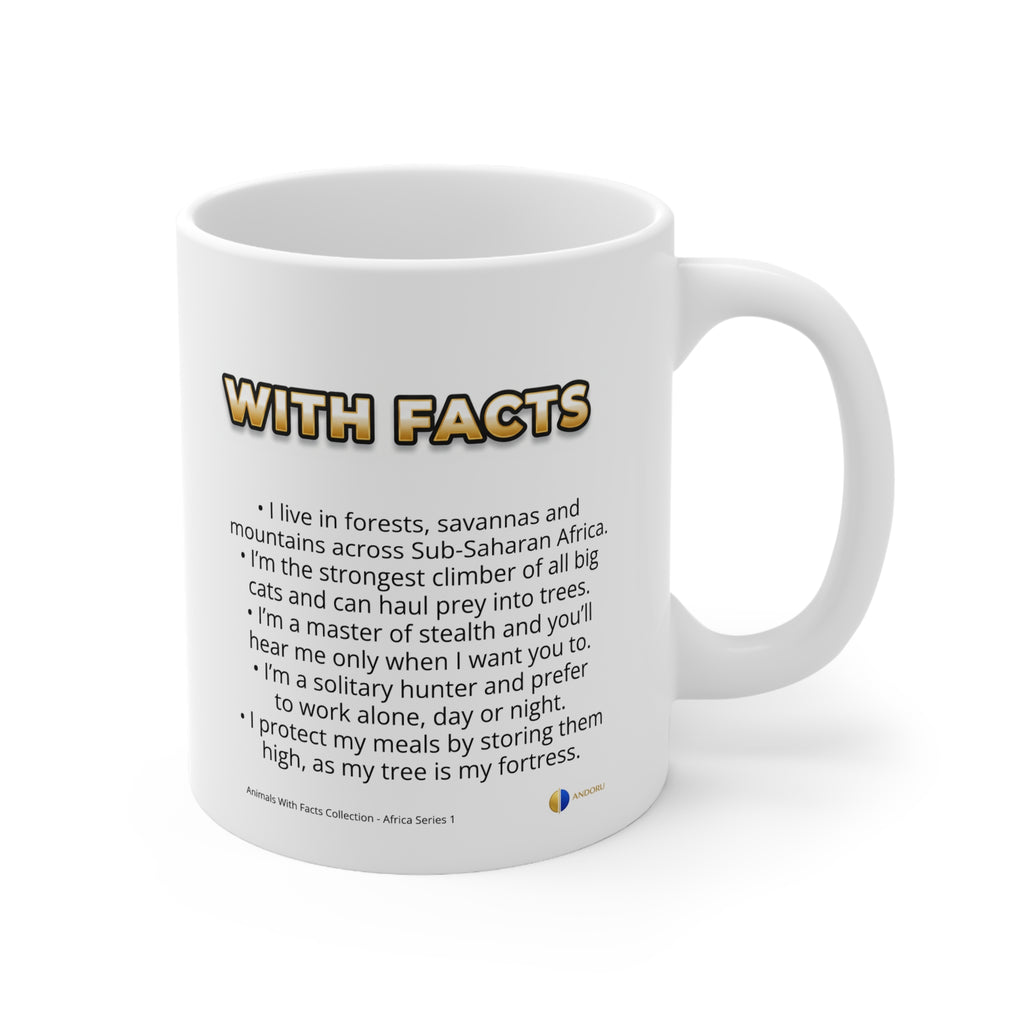Leopard Coffee Mug – 11oz Ceramic Mug for Animals With Facts Series 1 Gifts