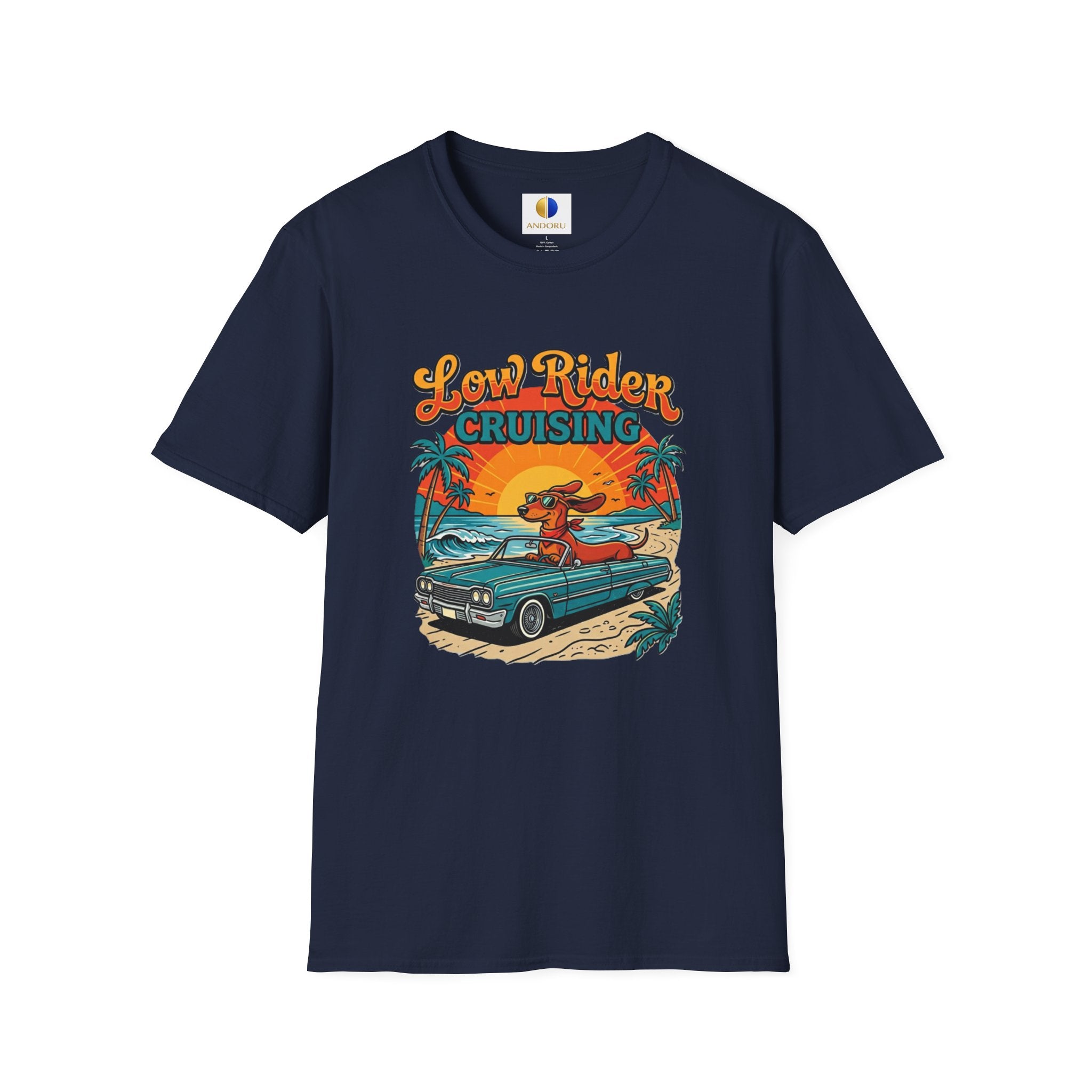 Low Rider Cruising T-Shirt — Retro Beach Car Sunset Tee