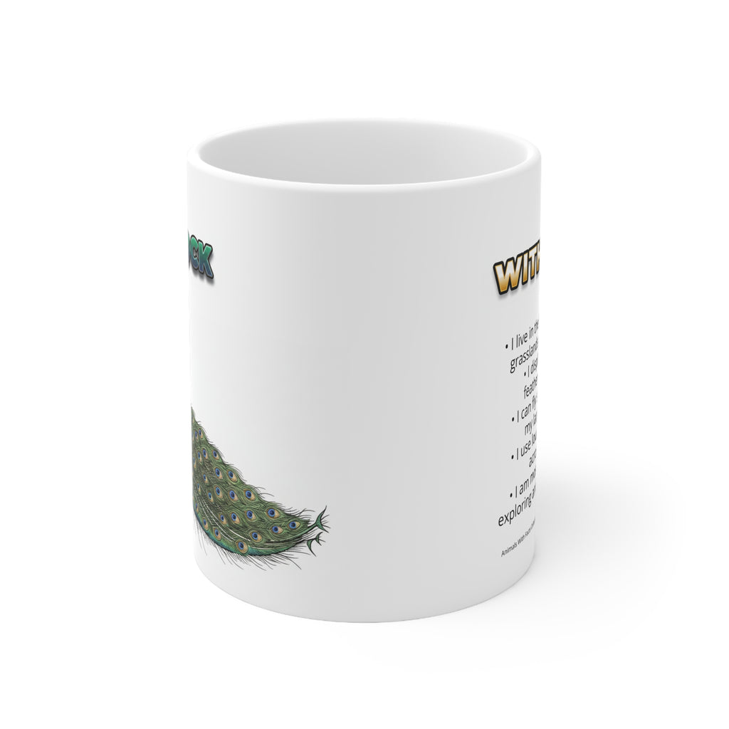Peacock Coffee Mug – 11oz Ceramic Mug for Animals With Facts Series 2 Gifts