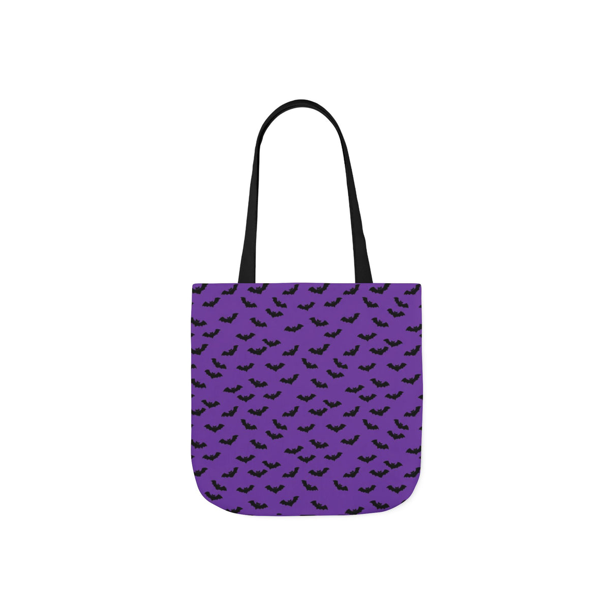 Halloween Purple Black Bat Pattern Canvas Tote Bag