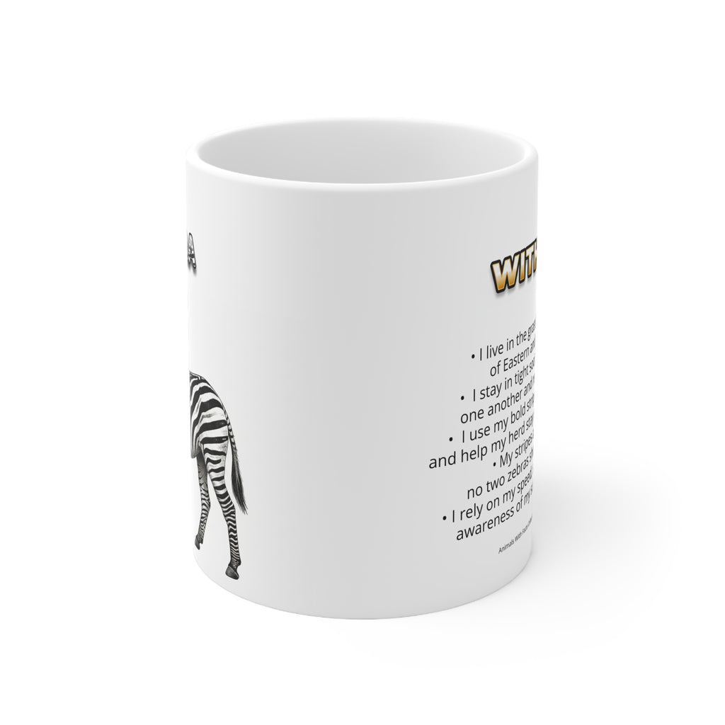 Zebra Coffee Mug – 11oz Ceramic Mug for Animals With Facts Series 1 Gifts