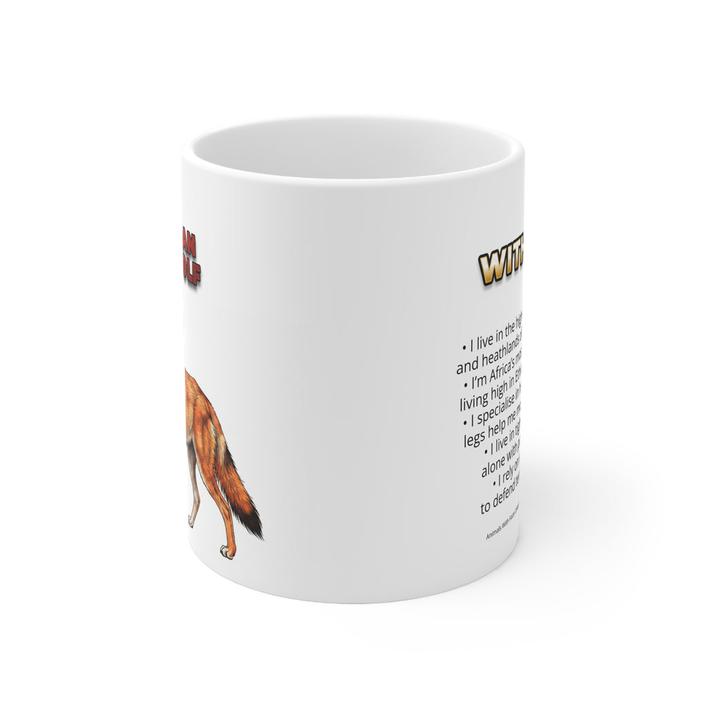 Ethiopian Wolf Coffee Mug – 11oz Ceramic Mug for Animals With Facts Series 1 Gifts