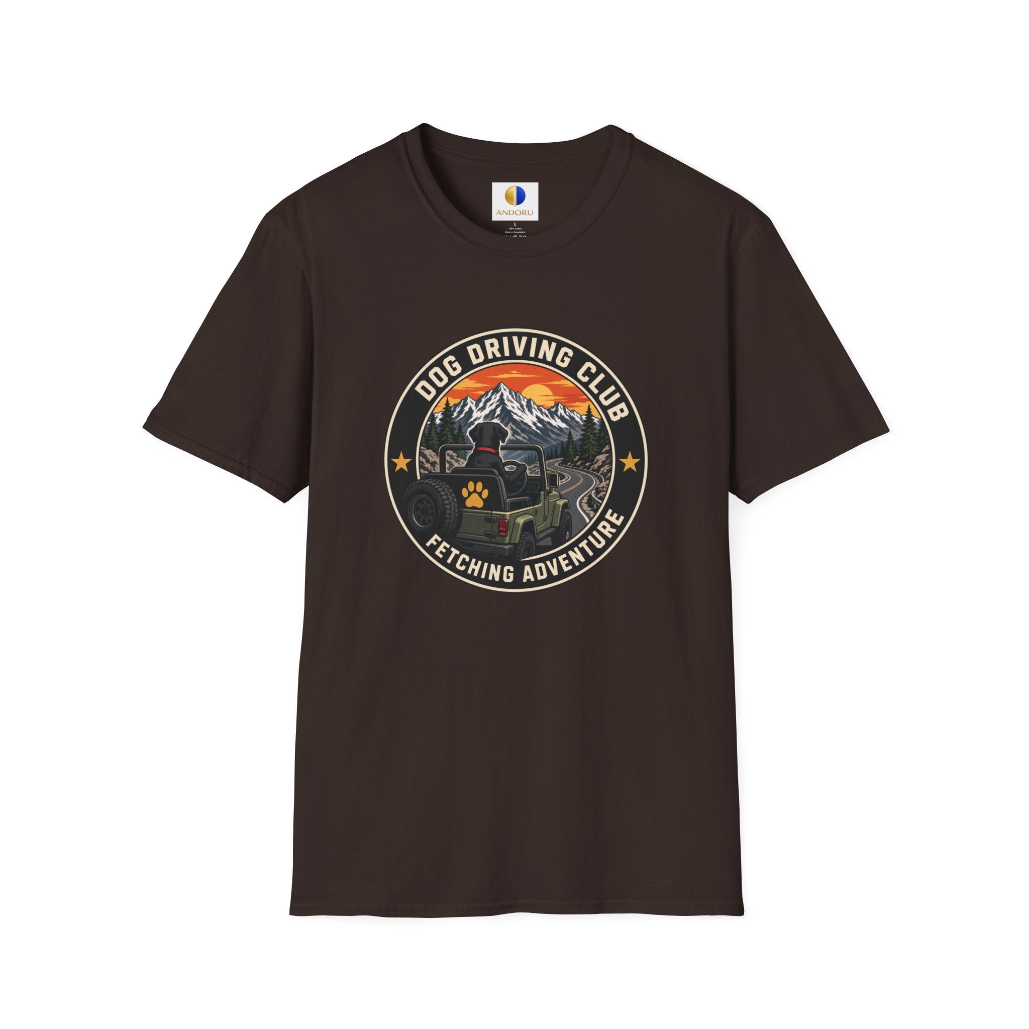 Official Dog Driving Club T‑Shirt — Pawprint Adventure Graphic Tee
