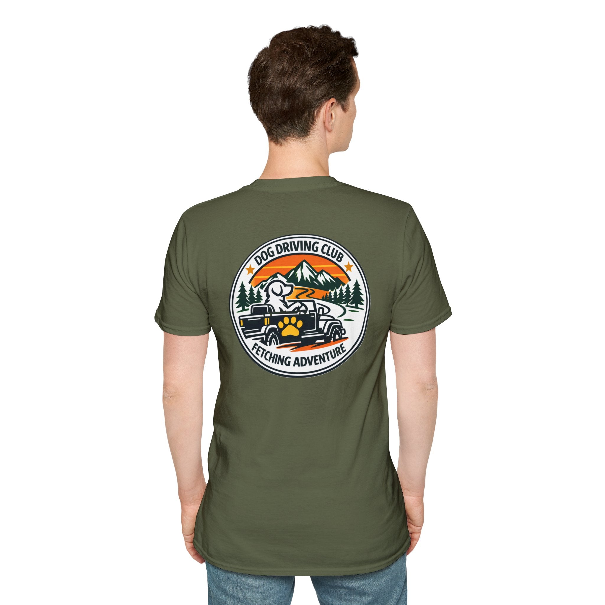 Low Rider Cruise Dog T-Shirt — Retro Palm Sunset Graphic Tee