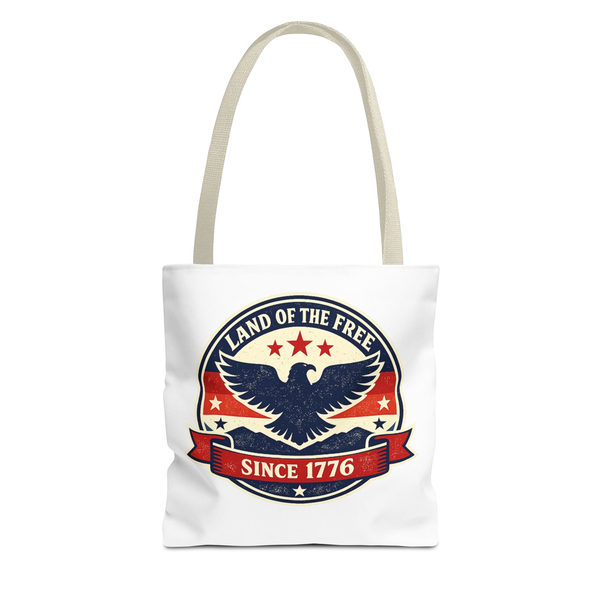 Patriotic Eagle Tote Bag - "Land of the Free Since 1776" Americana Canvas Tote