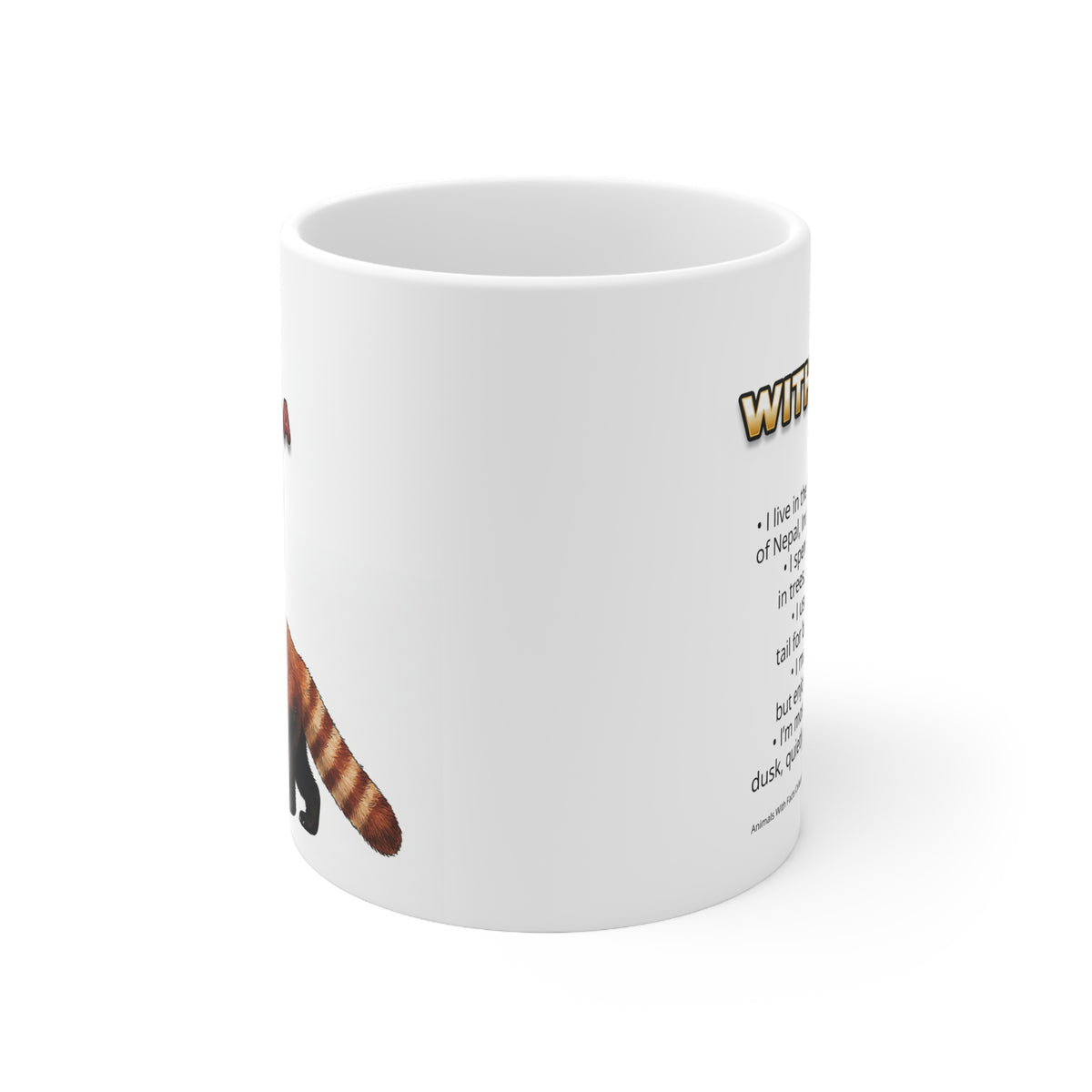 Red Panda Coffee Mug – 11oz Ceramic Mug for Animals With Facts Series 2 Gifts