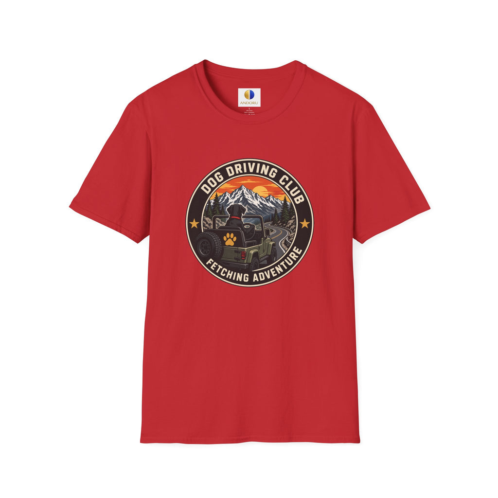 Official Dog Driving Club T‑Shirt — Pawprint Adventure Graphic Tee