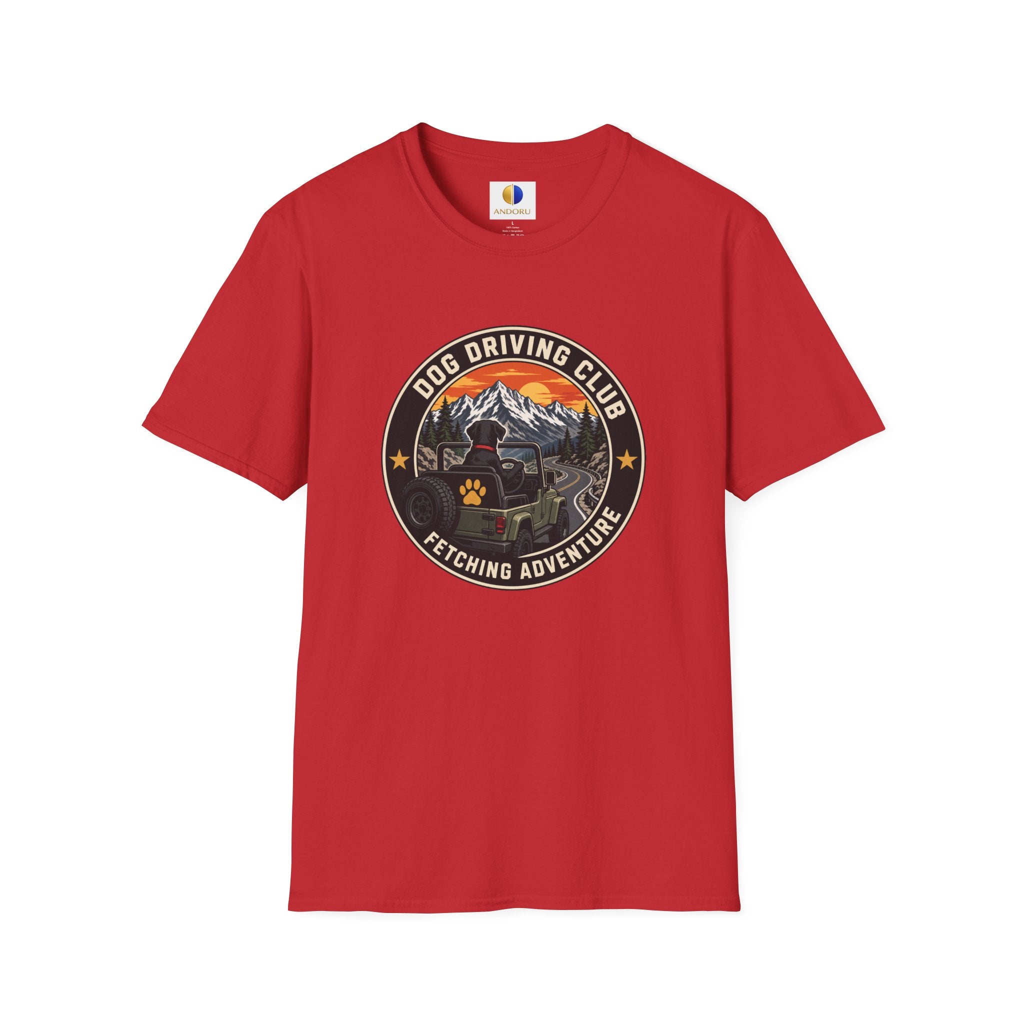 Official Dog Driving Club T‑Shirt — Pawprint Adventure Graphic Tee