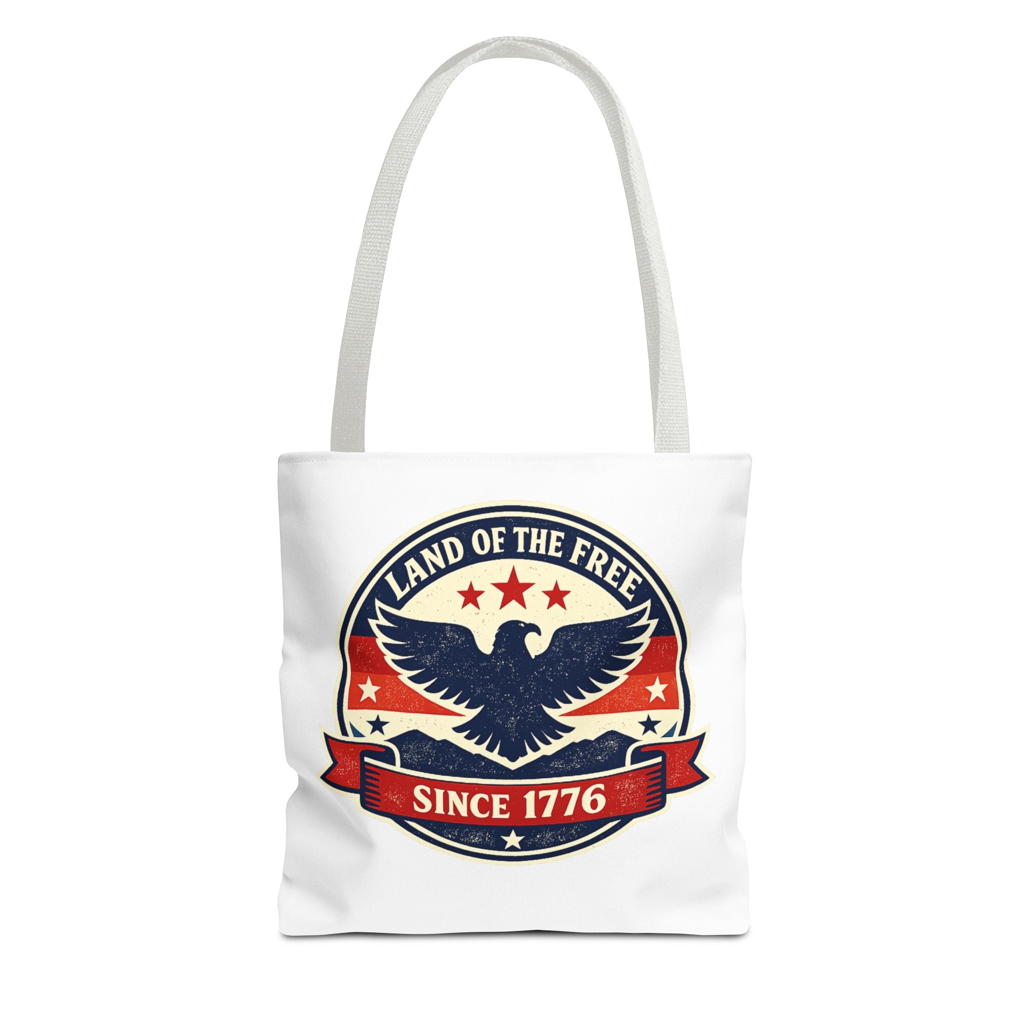 Patriotic Eagle Tote Bag - "Land of the Free Since 1776" Americana Canvas Tote