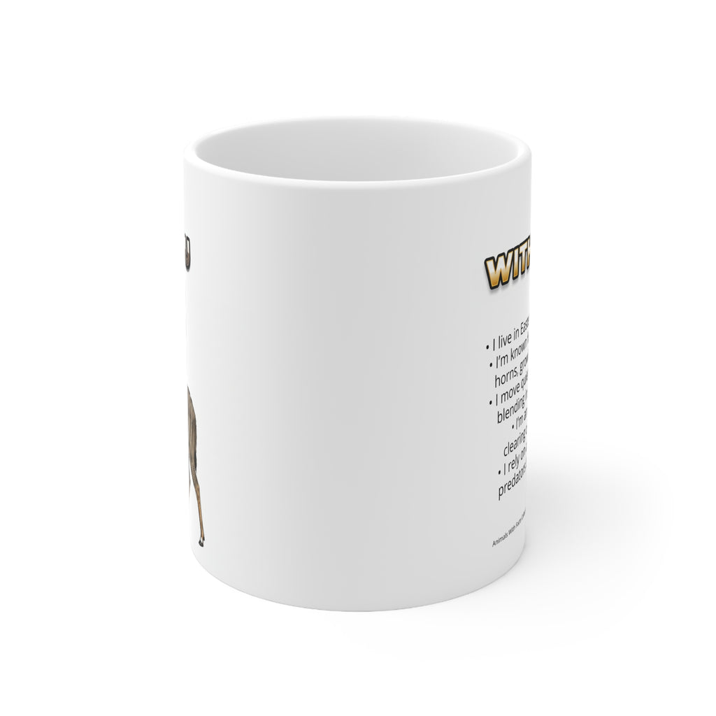 Kudu Coffee Mug – 11oz Ceramic Mug for Animals With Facts Series 1 Gifts