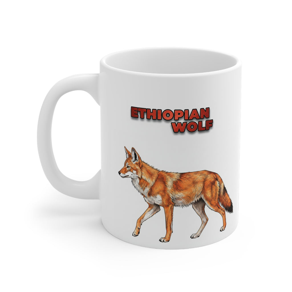 Ethiopian Wolf Coffee Mug – 11oz Ceramic Mug for Animals With Facts Series 1 Gifts