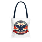 Patriotic Eagle Tote Bag - "Land of the Free Since 1776" Americana Canvas Tote