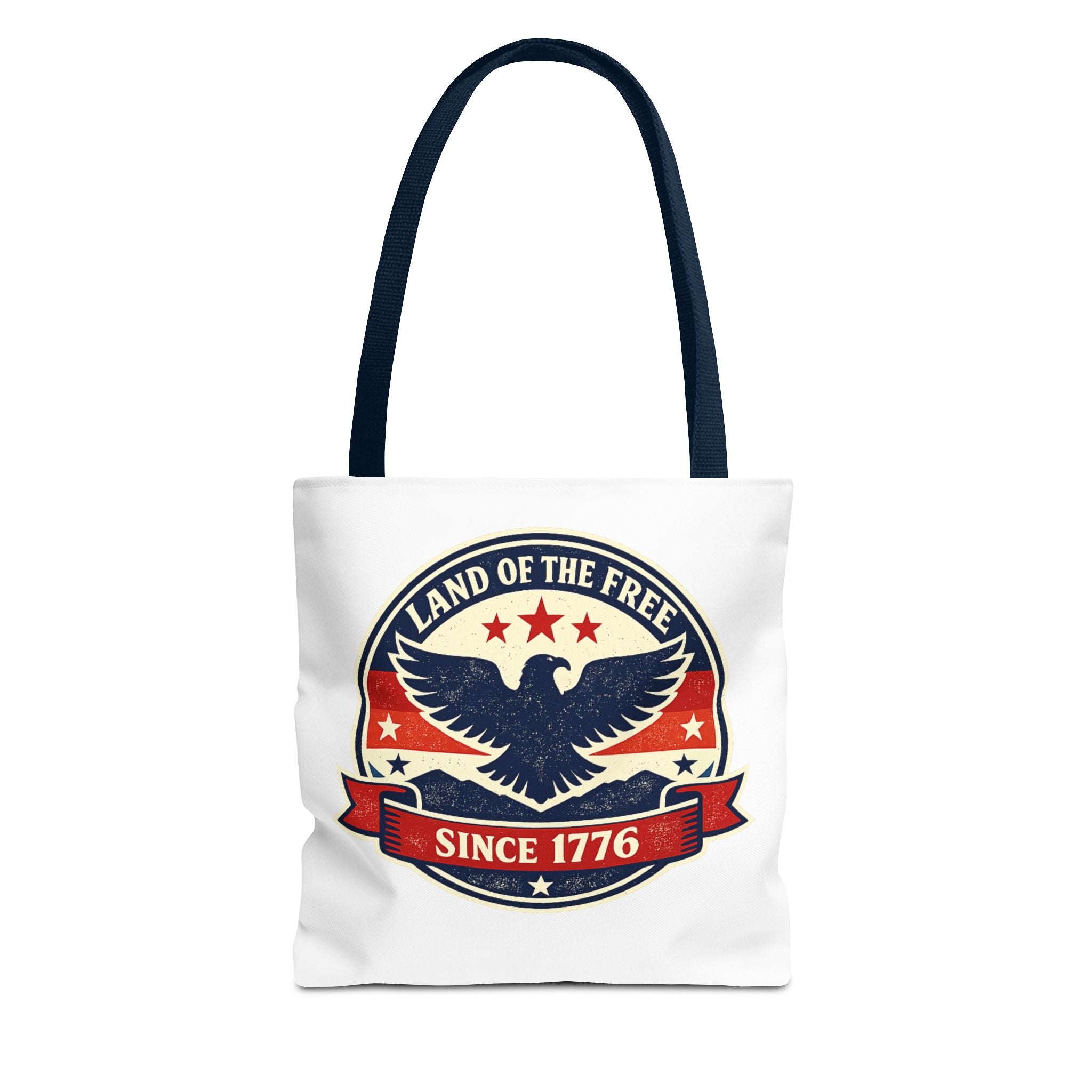 Patriotic Eagle Tote Bag - "Land of the Free Since 1776" Americana Canvas Tote