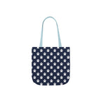 Halloween White Ghost Blue Pattern Canvas Tote Bag