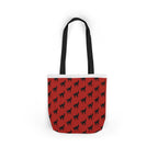 Halloween Spooky Black Cat Red Pattern Canvas Tote Bag