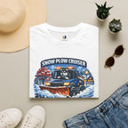 Snow Plow Cruiser T-Shirt — Husky Driving Plow Winter Tee