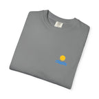 Sunrise Waves T-Shirt — Minimal Beach Pocket Graphic