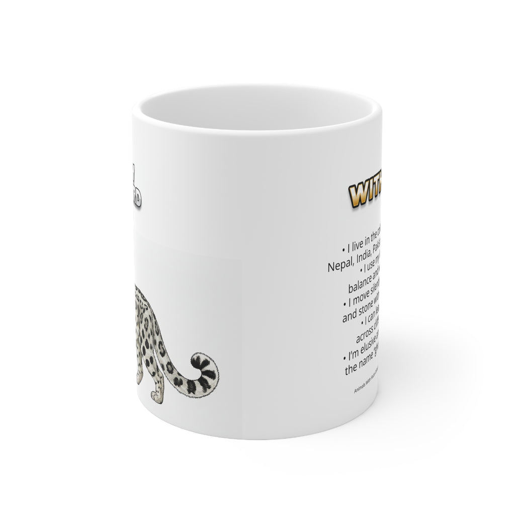 Snow Leopard Coffee Mug – 11oz Ceramic Mug for Animals With Facts Series 2 Gifts