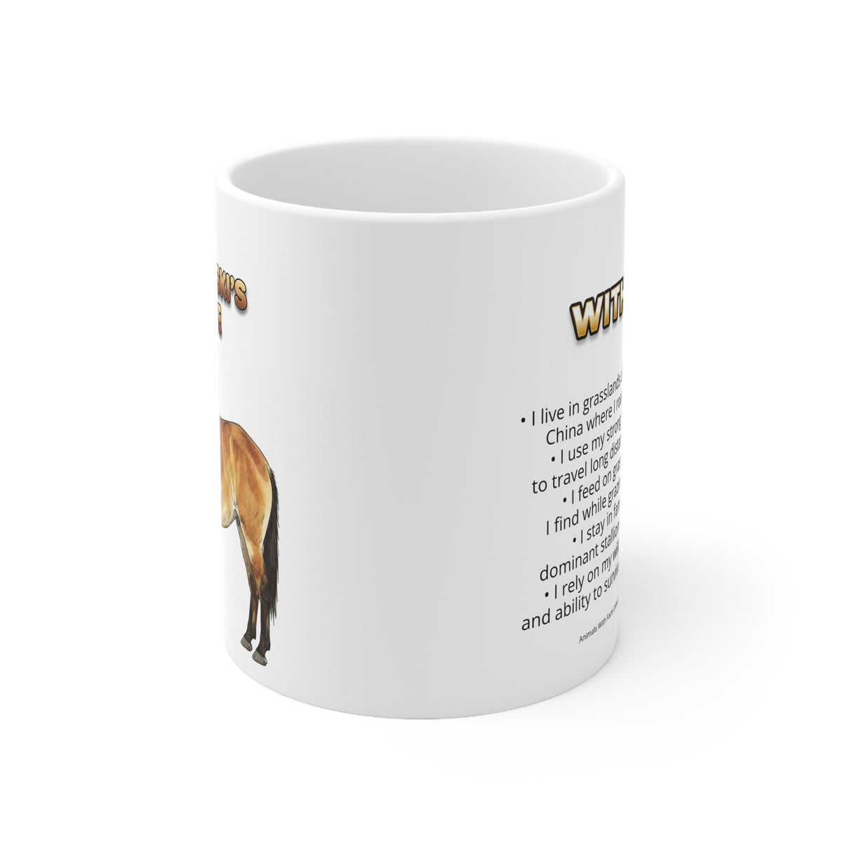 Przewalski’s Horse Coffee Mug – 11oz Ceramic Mug for Animals With Facts Series 2 Gifts