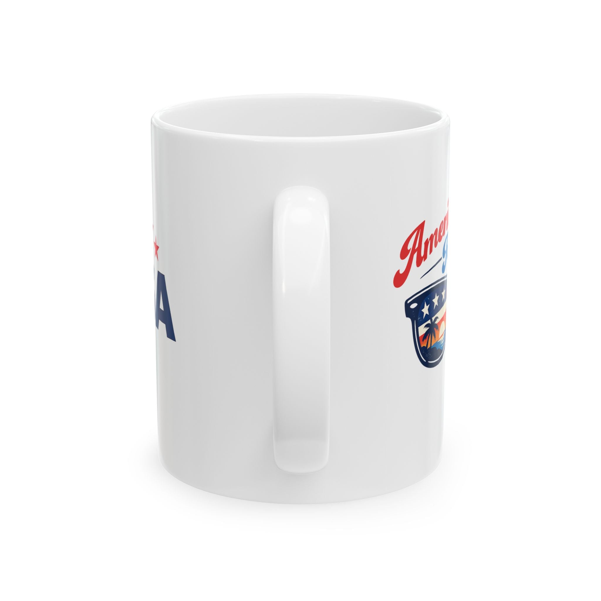 American Vibes Ceramic Mug — USA Flag Sunglasses Design (11oz & 15oz)