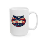 Patriotic Ceramic Mug — “Real American” Eagle Flag Design (11oz & 15oz)