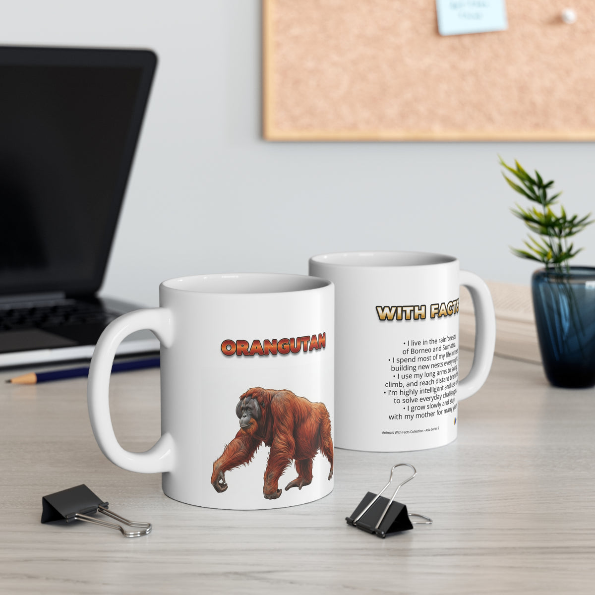 Orangutan Coffee Mug – 11oz Ceramic Mug for Animals With Facts Series 2 Gifts