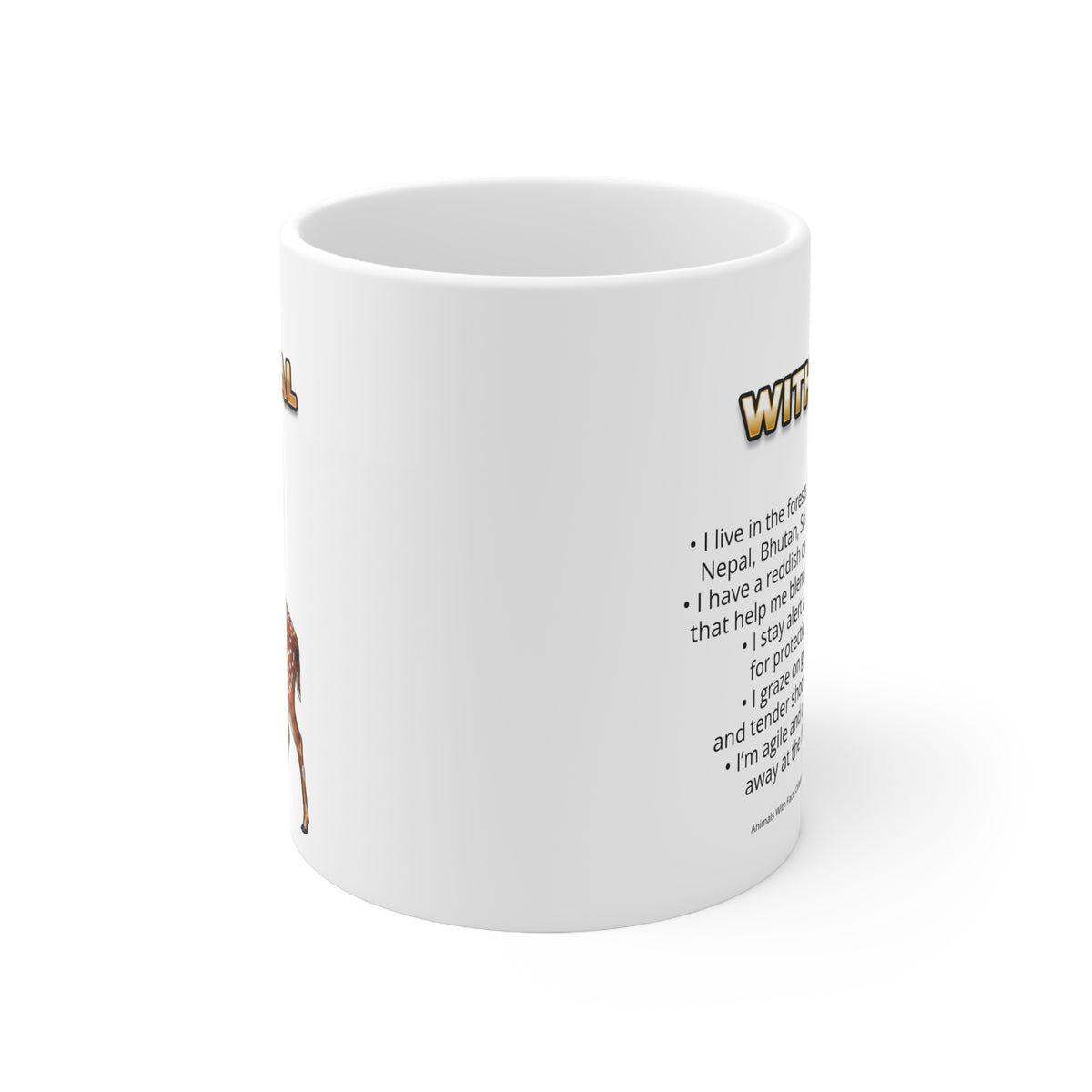 Chital Coffee Mug – 11oz Ceramic Mug for Animals With Facts Series 2 Gifts