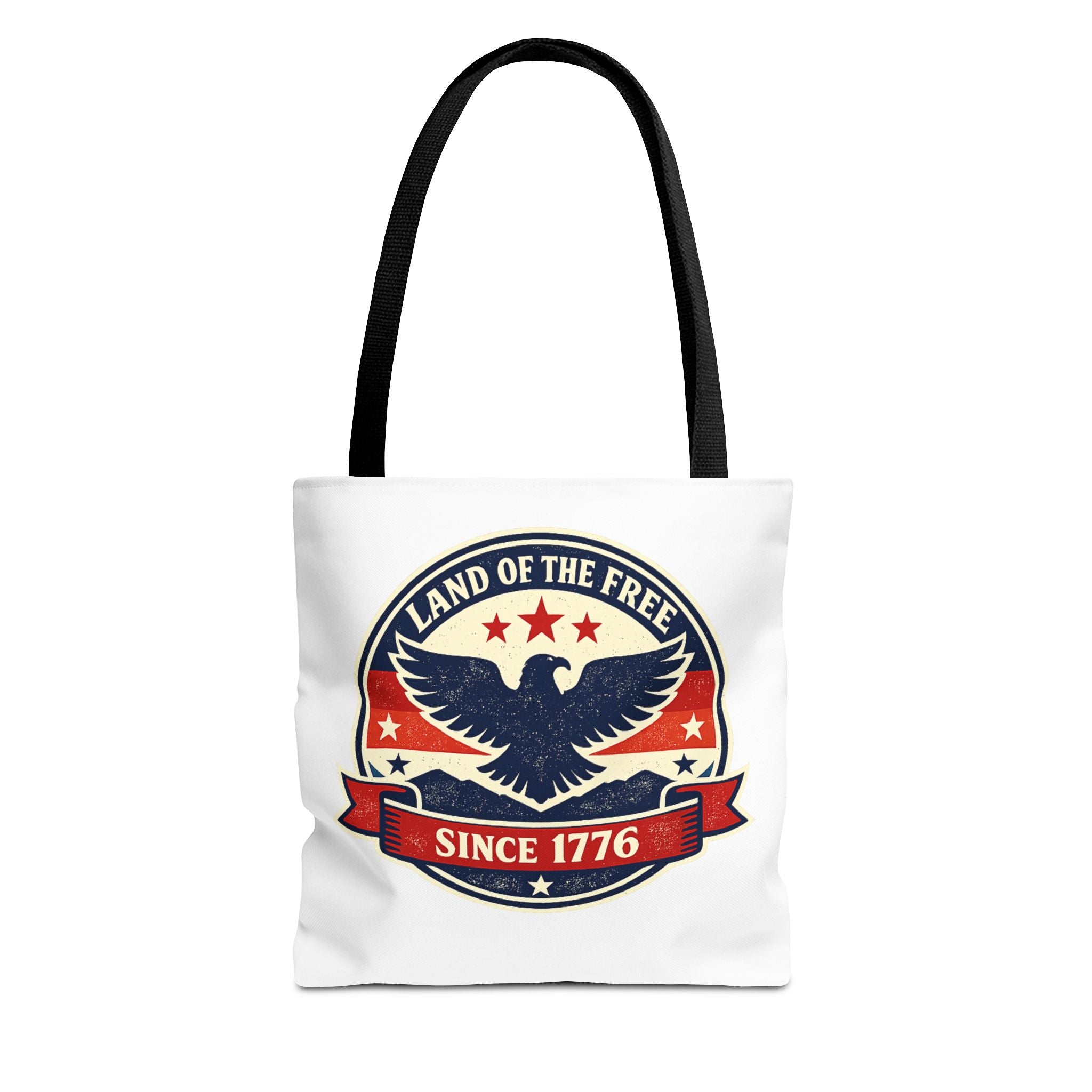 Patriotic Eagle Tote Bag - "Land of the Free Since 1776" Americana Canvas Tote
