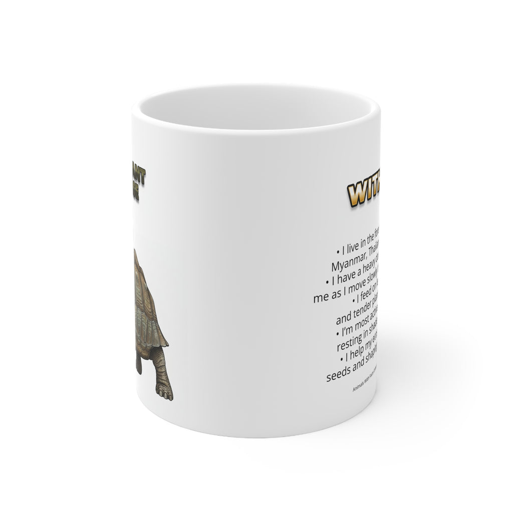 Asian Giant Tortoise Coffee Mug – 11oz Ceramic Mug for Animals With Facts Series 1 Gifts