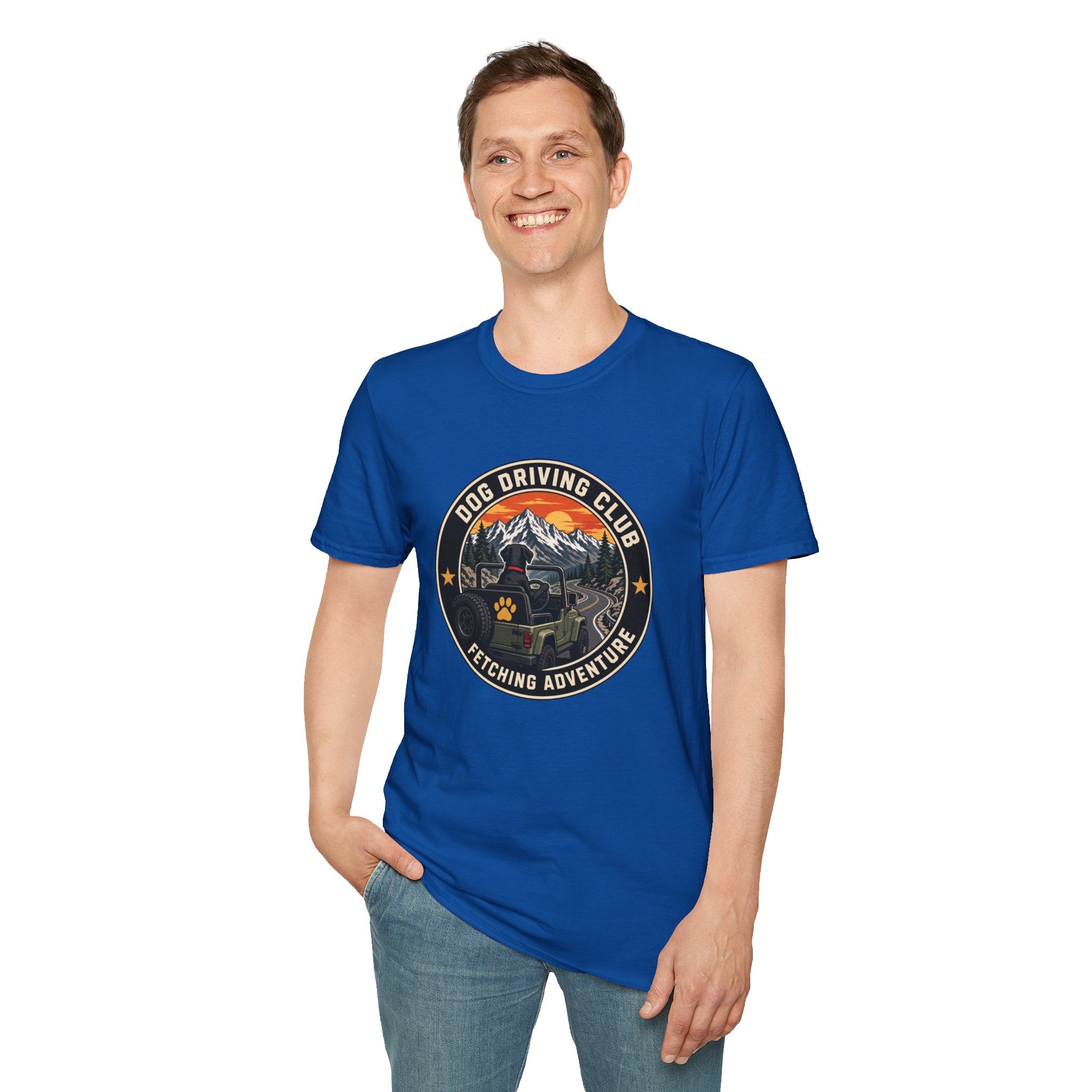 Official Dog Driving Club T‑Shirt — Pawprint Adventure Graphic Tee
