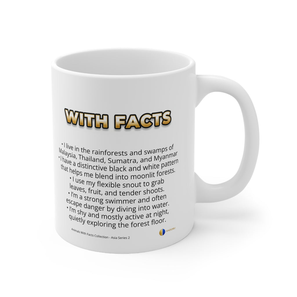 Malayan Tapir Coffee Mug – 11oz Ceramic Mug for Animals With Facts Series 2 Gifts