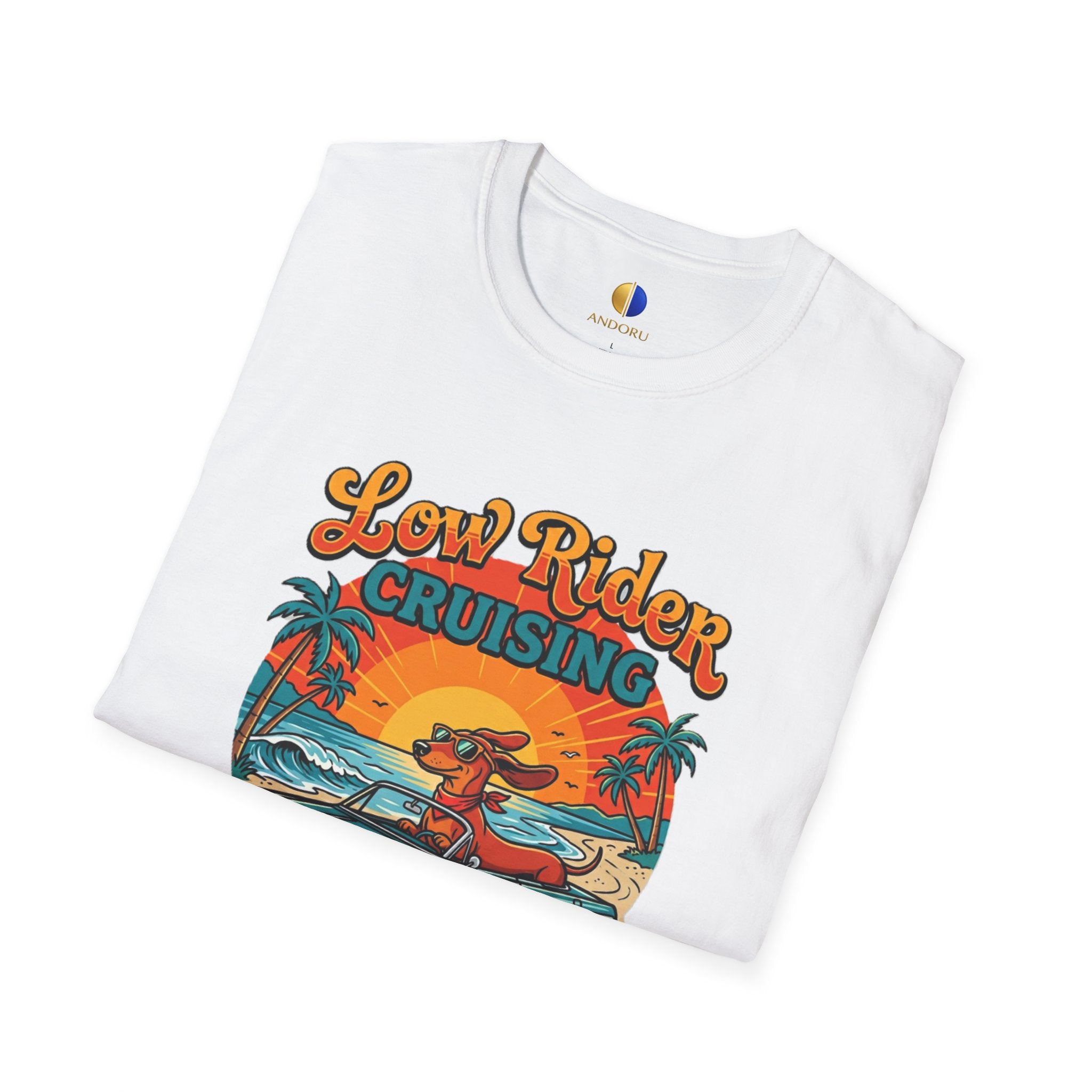 Low Rider Cruising T-Shirt — Retro Beach Car Sunset Tee