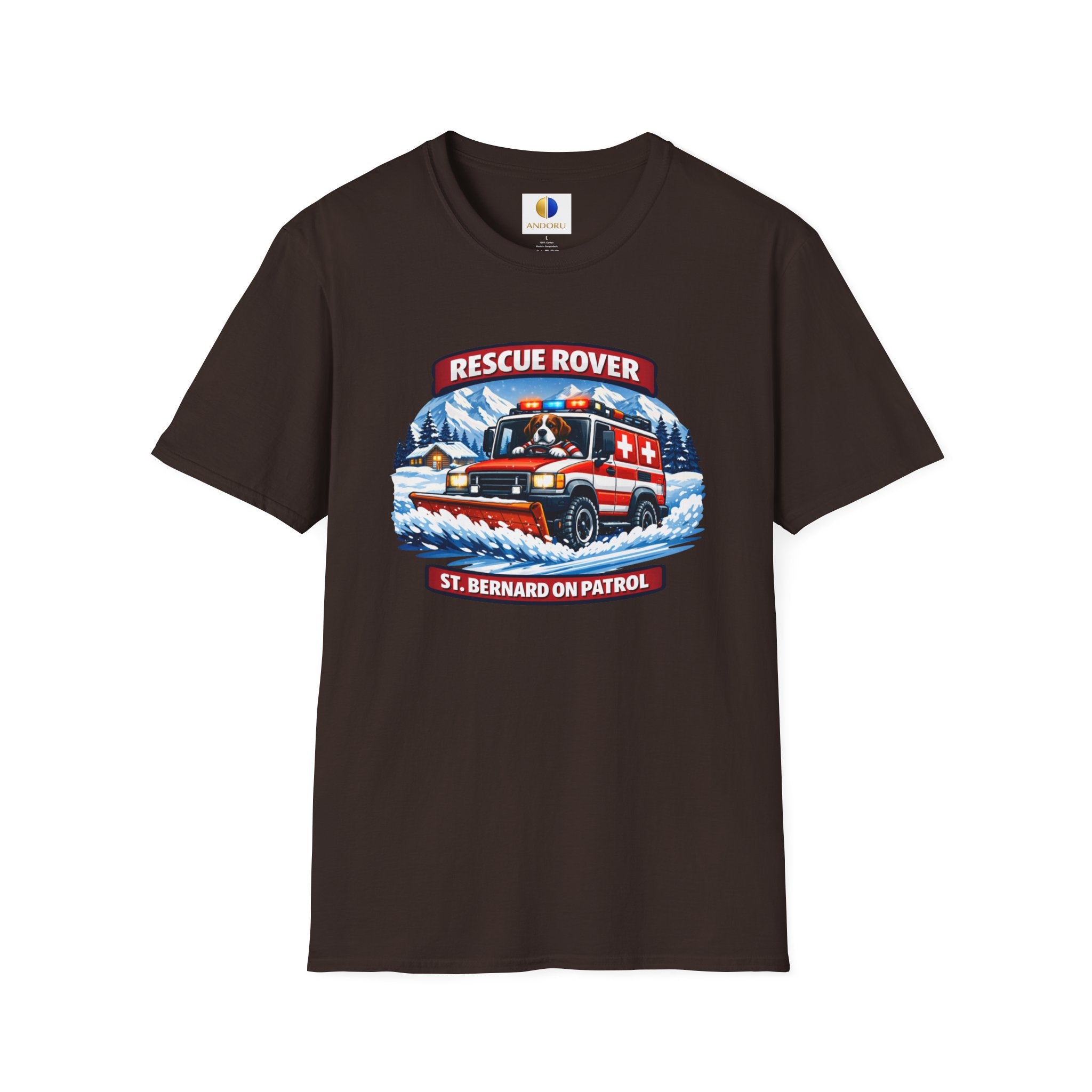 Rescue Rover T-Shirt — St. Bernard Mountain Rescue Truck Design