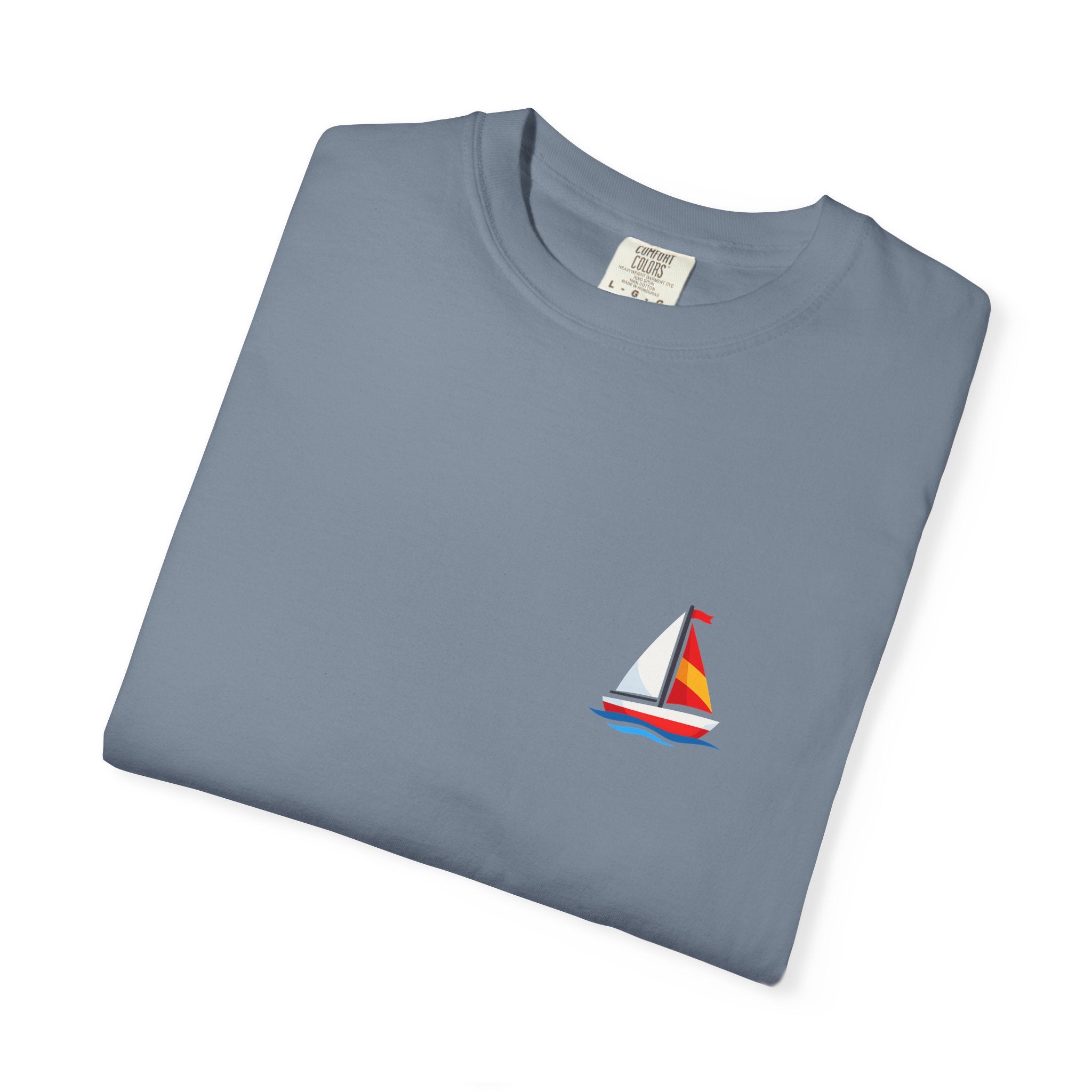 Sailboat Pocket T-Shirt — Colorful Minimal Nautical Tee