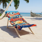 Made in America Patriotic Beach Towel — 4th of July American Flag Design