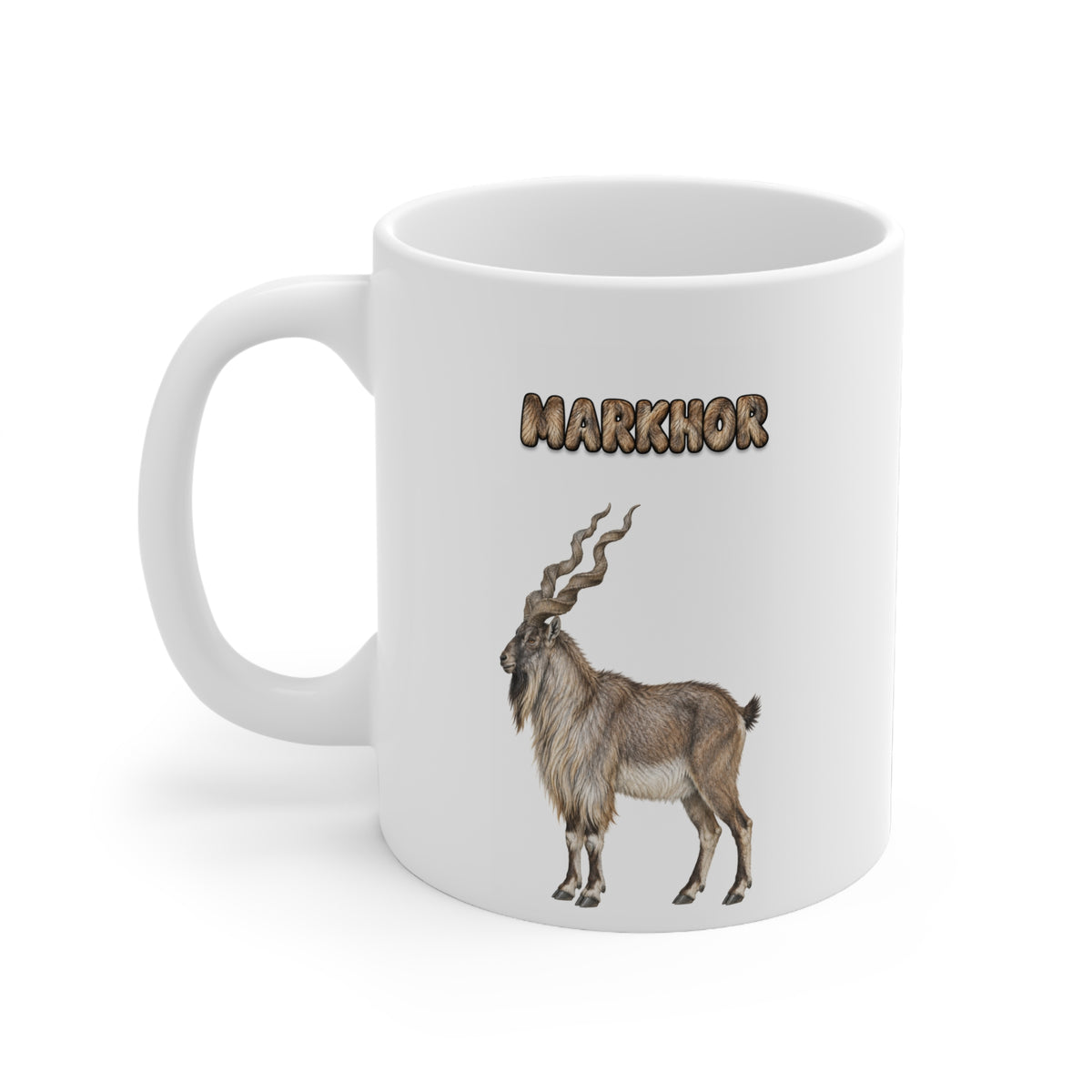Markhor Coffee Mug – 11oz Ceramic Mug for Animals With Facts Series 2 Gifts