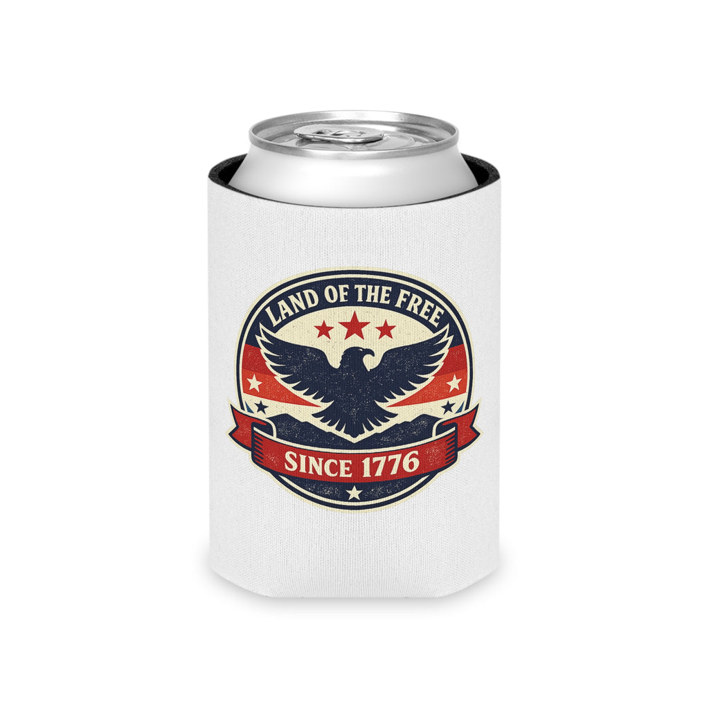 Patriotic Can Cooler - "Land of the Free" 1776 Eagle Beverage Koozie