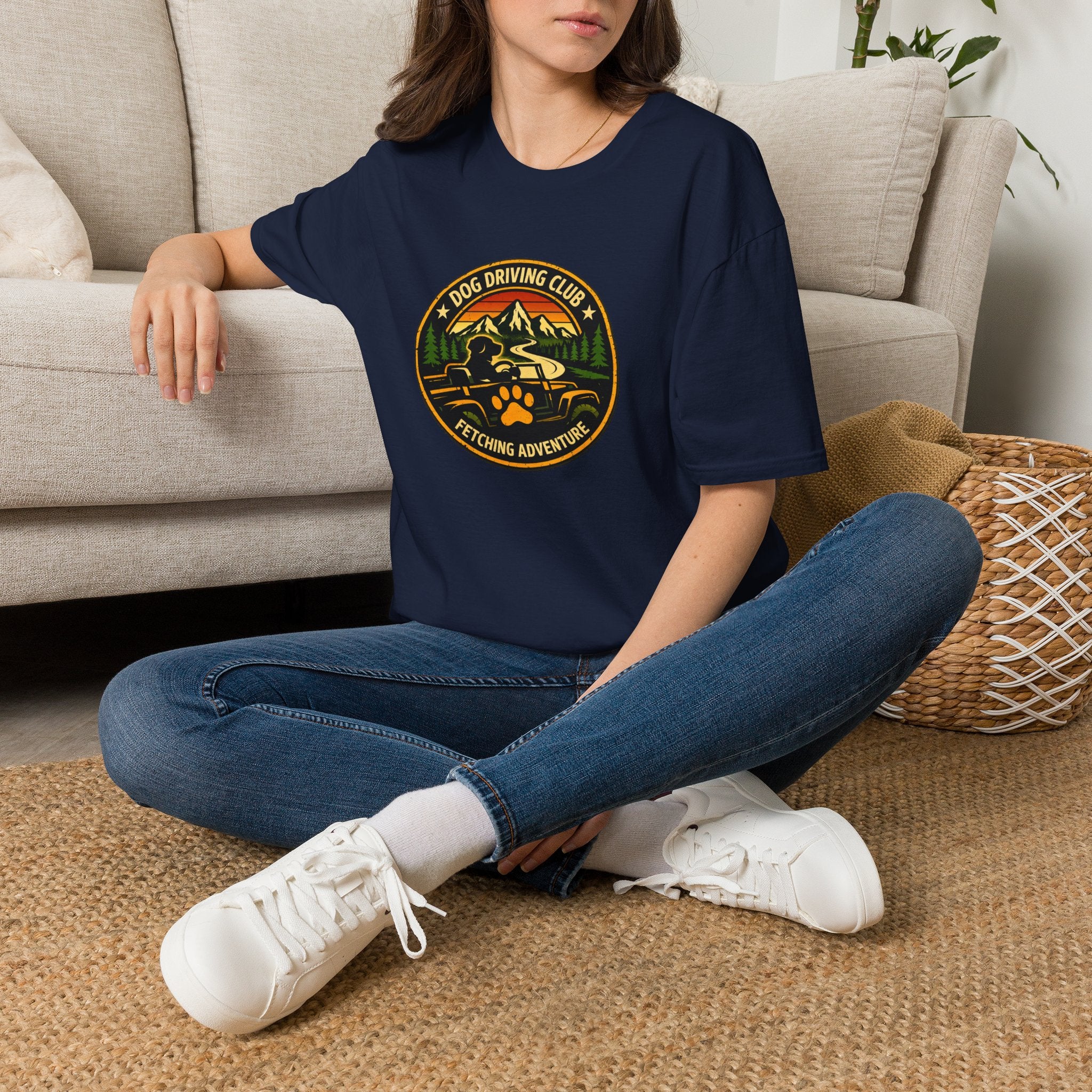 Official Dog Driving Club T‑Shirt — Pawprint Adventure Graphic Tee