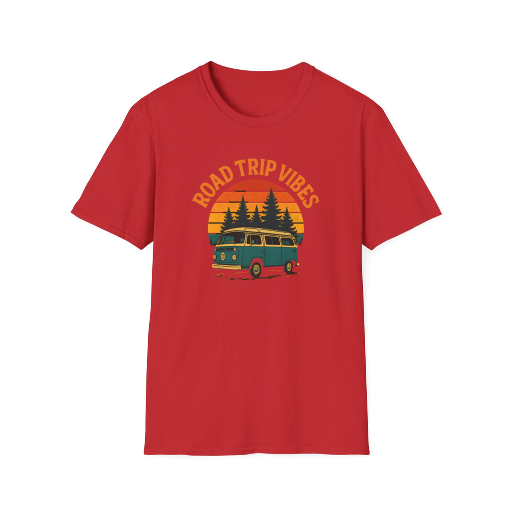 Road Trip Vibes T-Shirt — Retro Van Sunset Graphic