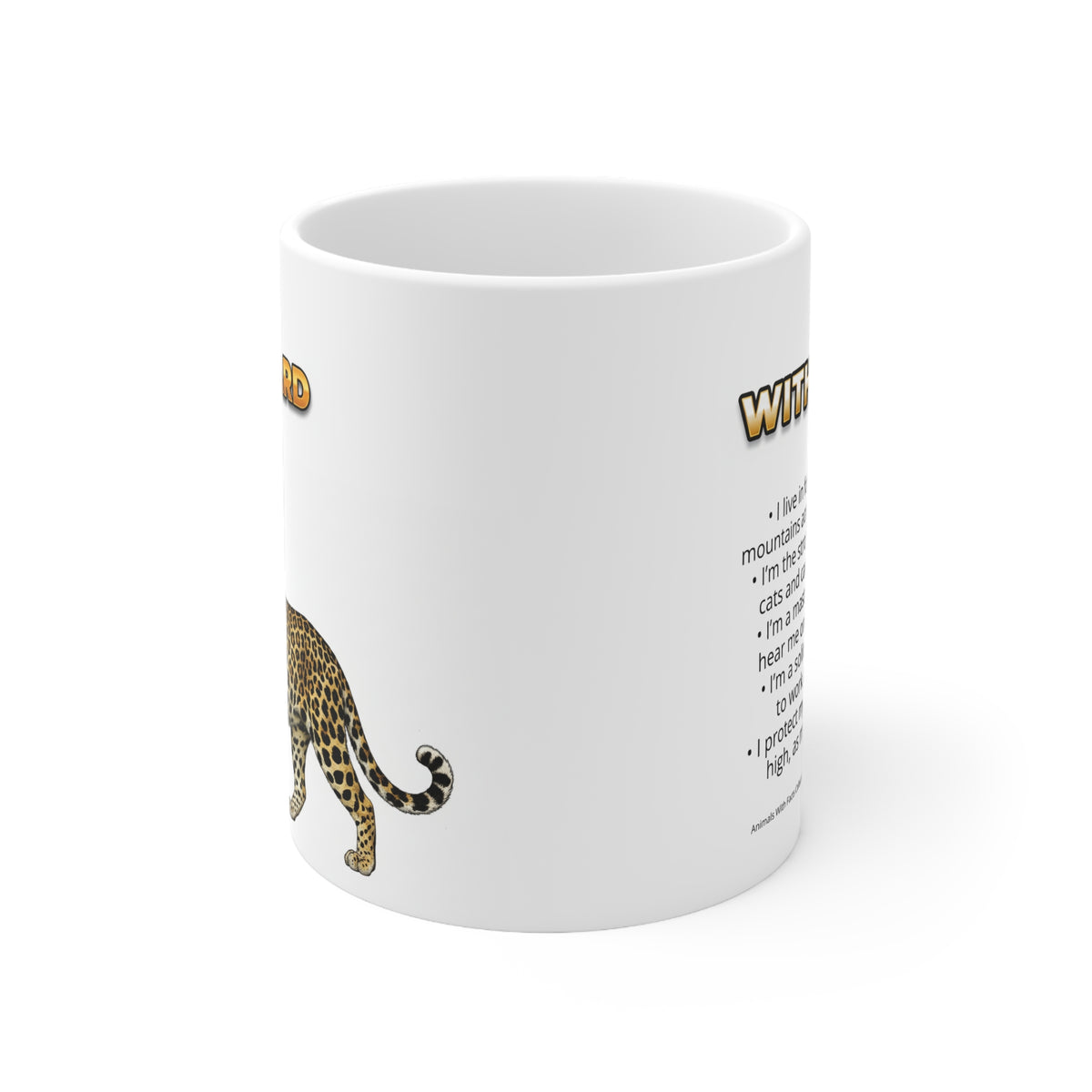 Leopard Coffee Mug – 11oz Ceramic Mug for Animals With Facts Series 1 Gifts