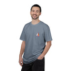 Sailboat Pocket T-Shirt — Colorful Minimal Nautical Tee