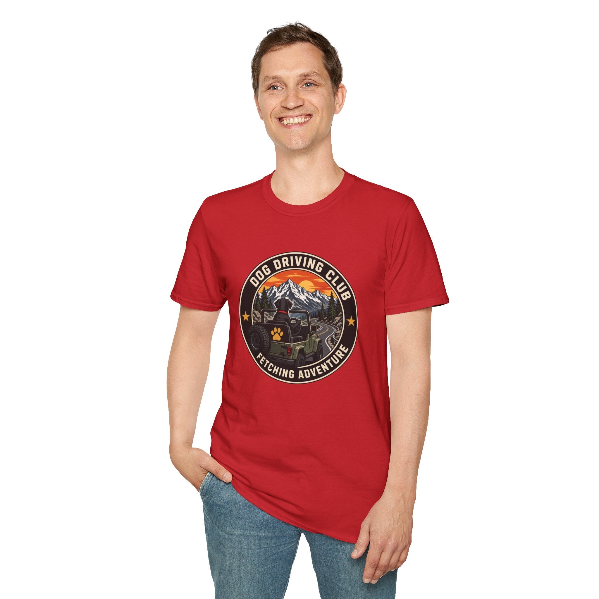 Official Dog Driving Club T‑Shirt — Pawprint Adventure Graphic Tee