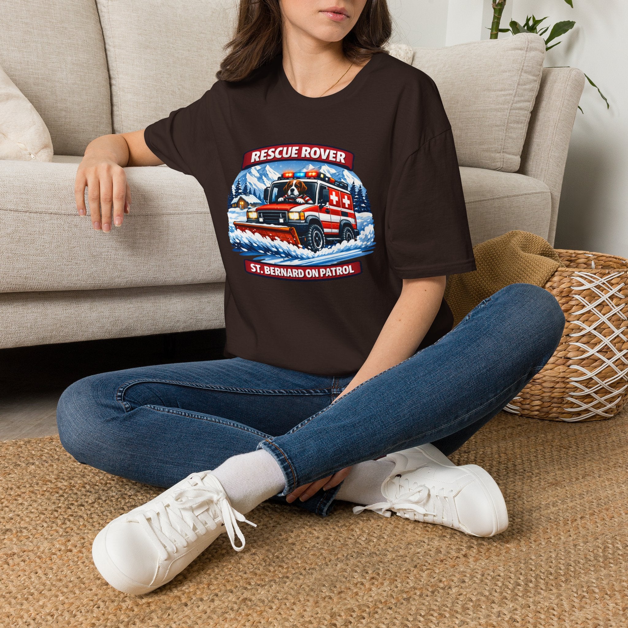 Rescue Rover T-Shirt — St. Bernard Mountain Rescue Truck Design