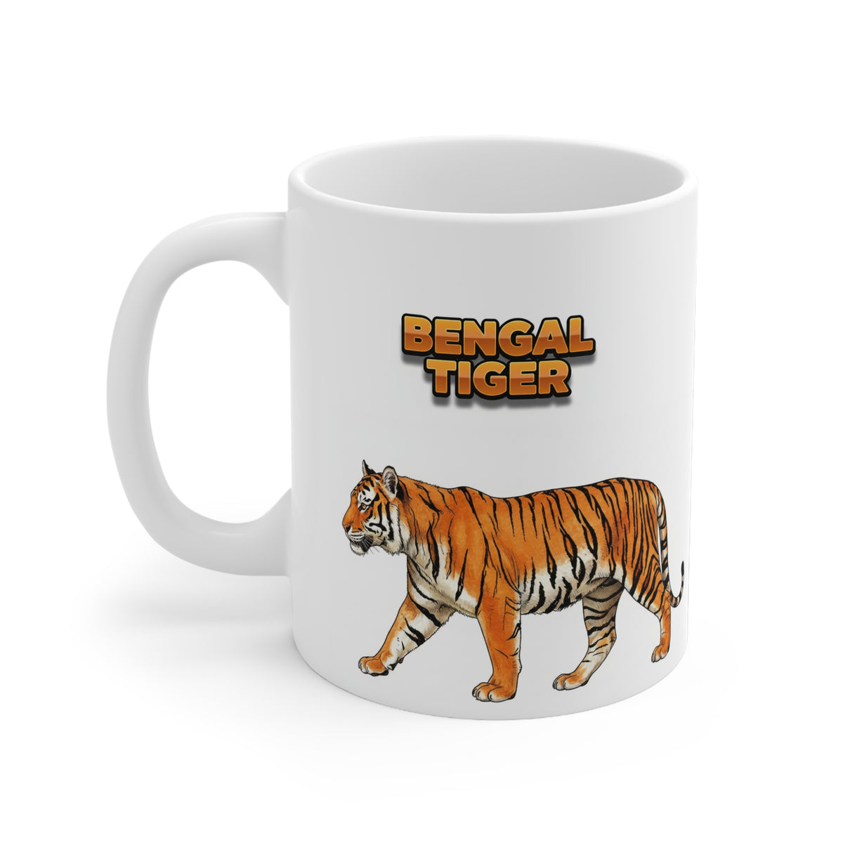 Bengal Tiger Coffee Mug – 11oz Ceramic Mug for Animals With Facts Series 2 Gifts