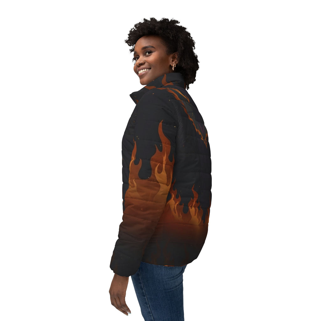Women’s Phoenix Flame Puffer Jacket (AOP)