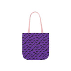 Halloween Purple Black Bat Pattern Canvas Tote Bag