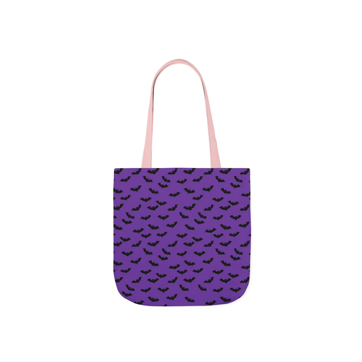 Halloween Purple Black Bat Pattern Canvas Tote Bag